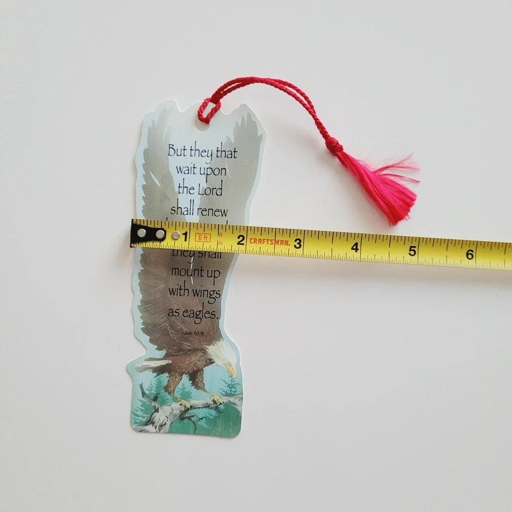 Vintage 90s Bald Eagle Bookmark Patriotic Scripture Isaiah 40, Dicksons BKM-1011